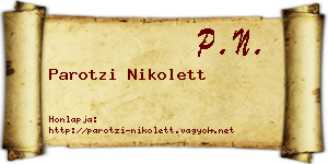 Parotzi Nikolett névjegykártya