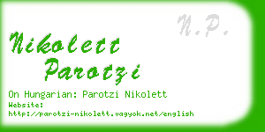 nikolett parotzi business card